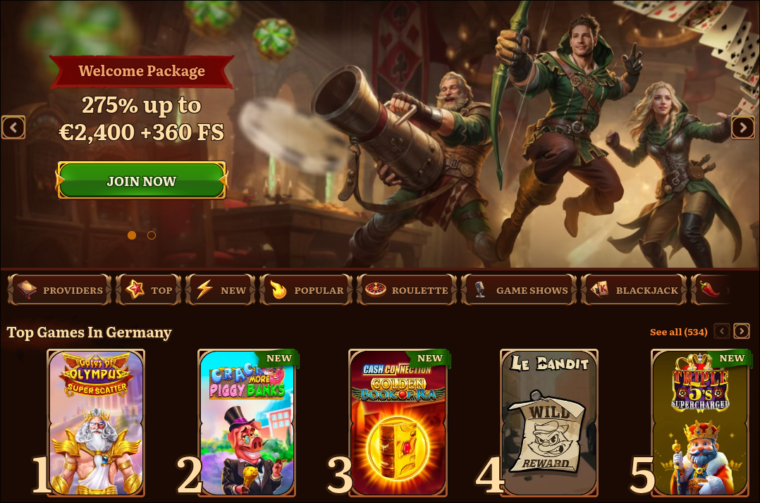 Wild Robin Casino interieur